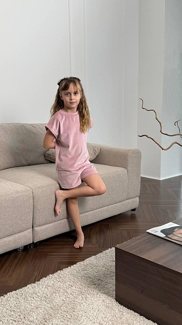 Детская пижама из плюш-велюра Пудра 154-158 Харьков - изображение 2