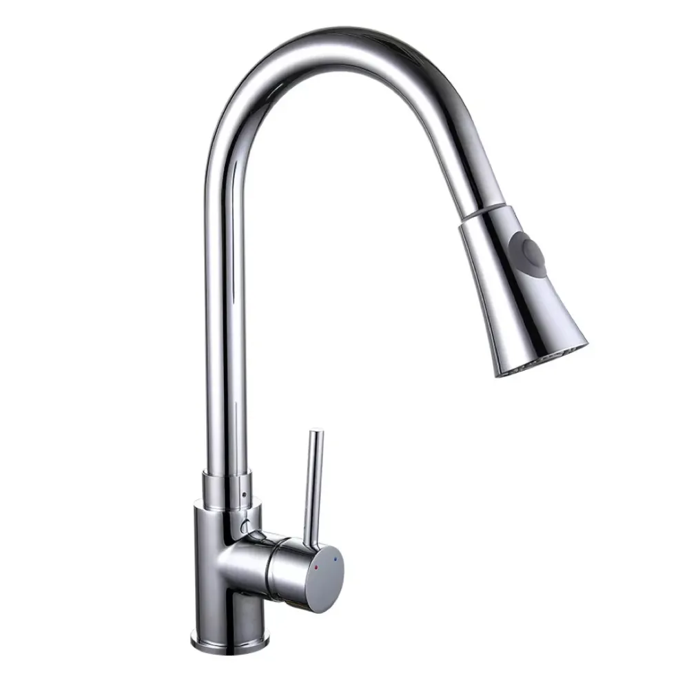 Змішувач для кухні Frap F6052 з висувним виливом, 2 режими, хром Київ - фото 1