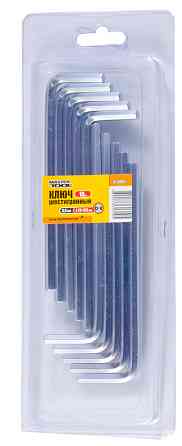 Ключ шестигранний MASTERTOOL Long Arm CrV 5,0 мм 28×120 мм набір 10 шт 75-0005 Коломыя