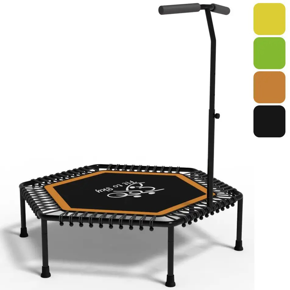 Батут спортивный домашний FitToSky 127 см с ручкой для фитнеса Оранжевый Киев - изображение 1