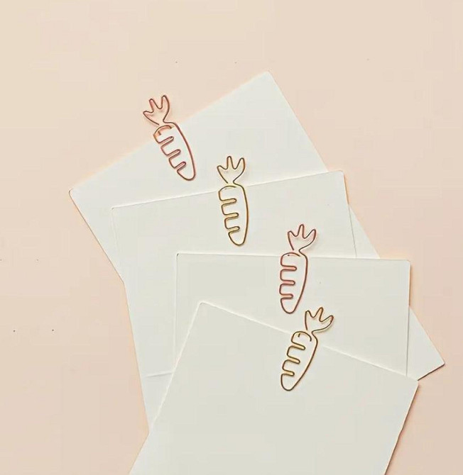 10 шт. Скріпки для паперу у формі морквини | Кольорові креативні закладки, мультяшні канцелярські ак Київ - фото 5