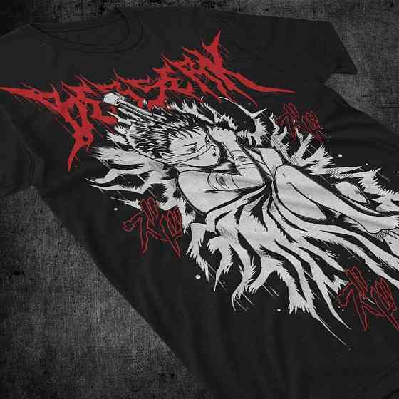 Футболка мужская аниме Гутс Кид Берсерк Манга оверсайз (S/M/L) Черний AnimeJ0818 Днепр