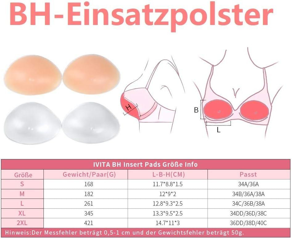 Силиконовые вкладыши для бюстгальтера IVITA Push Up Подушечки для увеличения груди Днепр - изображение 8