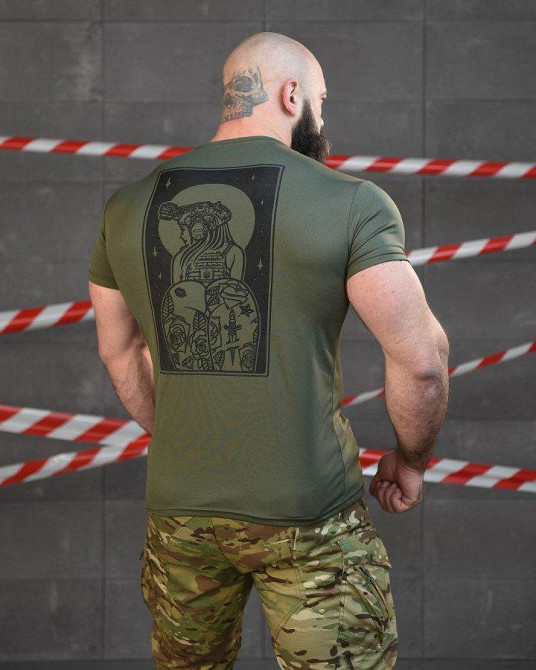 Тактична потоотводна футболка SABUR асо олива ВТ6556 Одесса - изображение 1