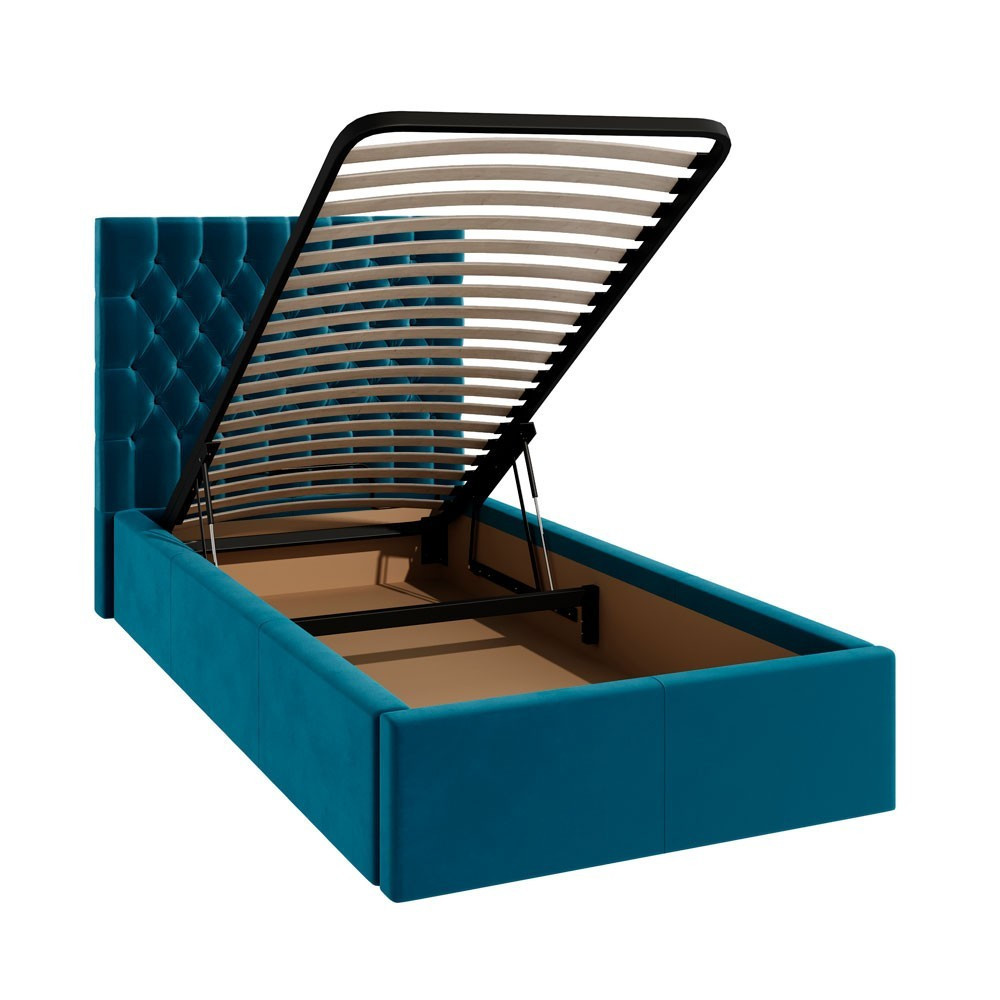 Ліжко CambridgeDesign Malcolm 17 Comfort з нішею для білизни 90x200 синій Київ - фото 3