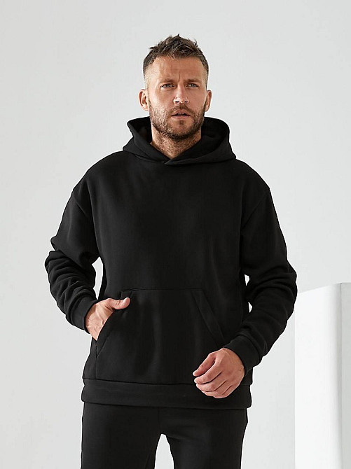 Чоловічий спортивний теплий костюм на флісі Чорний 50/52 Харків - фото 2