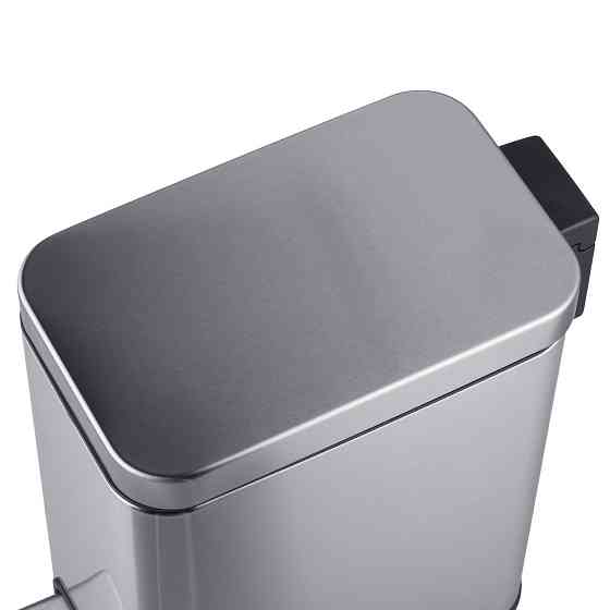 Прямоугольное мусорное ведро 5 л Mixxus Premium Quadro-TC0105 с плавным закрытием, цвет нержавеющая сталь Харьков