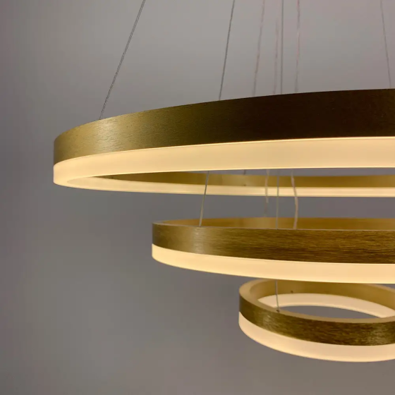 Світлодіодна люстра Олімпія PJ812G-3 40+60+80см (3 кільця) Золотиста Київ