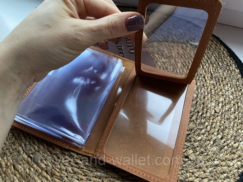 Універсальна шкіряна обкладинка для водійських прав жовтого кольору ST Leather Київ - фото 5