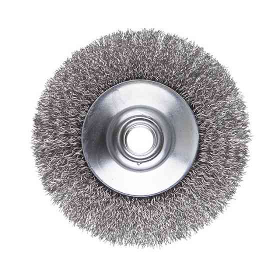 Щітка конусна, 100 мм, M14, кручений дріт, для КШМ, 12500 об/хв INTERTOOL BT-5100 Київ