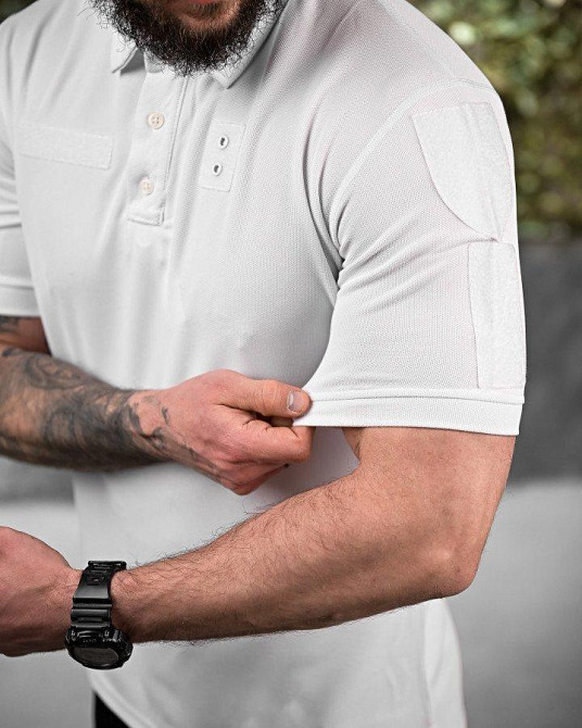 Тактична футболка поло чорна + біла ДЛ7056 Одеса - фото 12