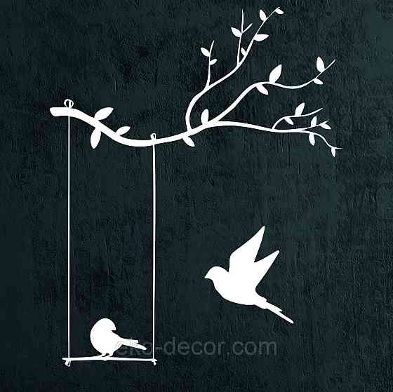 Декоративное настенное Панно «Птички», Декор на стену 110*89 см, Белый Киев