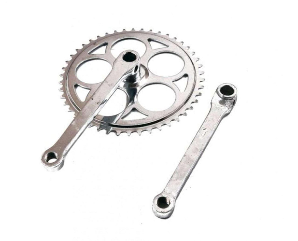 Зірка велосипедна (передня) 46T (+2 шатуни L-165mm, під коло, хром) Мукачево - фото 1