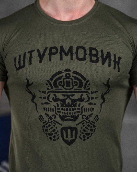 Футболка Військова Тактична Потовідвідна Олива з принтом Bayraktar Штурмовик Одеса - фото 8