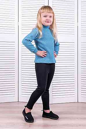 Водолазка дитяча блакитна рубчик топ Крохатушка одяг Київ