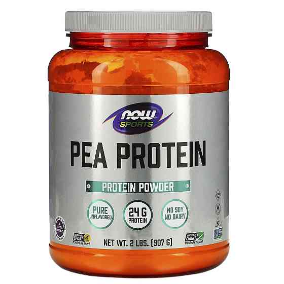 Гороховый протеин, Pea Protein, Now Foods, Sports, без вкуса, 907 г Луцк