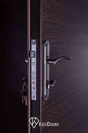 Двери Металл/ДСП+притвор, Шагрень 8017 снаружи, внутри ДСП 16 мм, толщина короба 80 мм, полотно 50 Киев