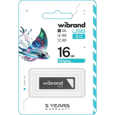 USB флеш накопитель Wibrand 16GB Stingray Grey USB 2.0 (WI2.0/ST16U5G) Винница - изображение 2