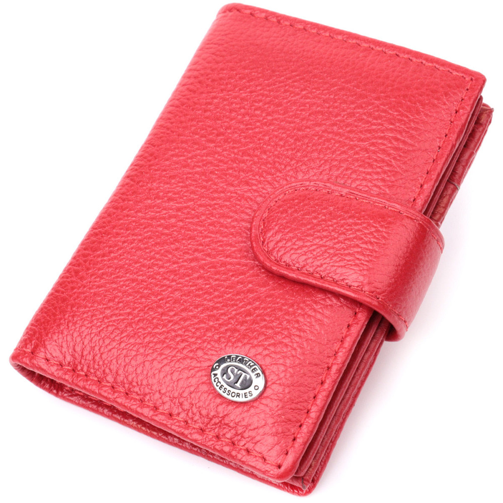 Вместительная визитница из натуральной кожи ST Leather 22470 Красный Киев - изображение 1