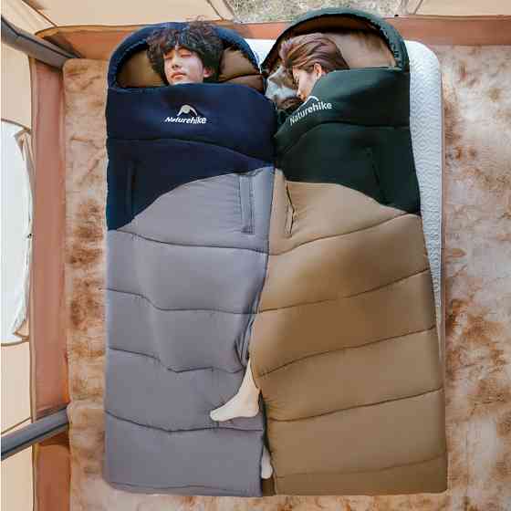 Спальник с капюшоном Naturehike Sunny Day PL02 U250 CNK2550WS028, (8,5°C), левый, голубой-синий Киев