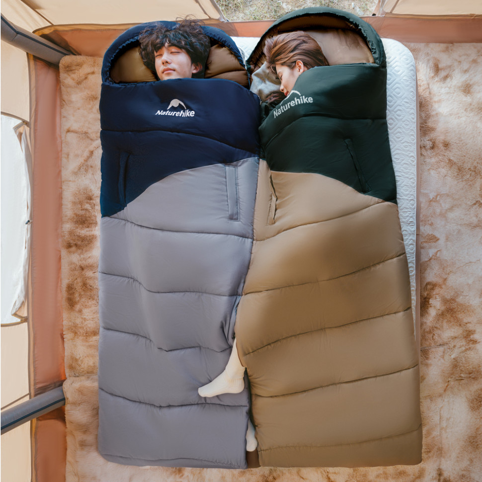 Спальник с капюшоном Naturehike Sunny Day PL02 U250 CNK2550WS028, (8,5°C), левый, голубой-синий Киев - изображение 6