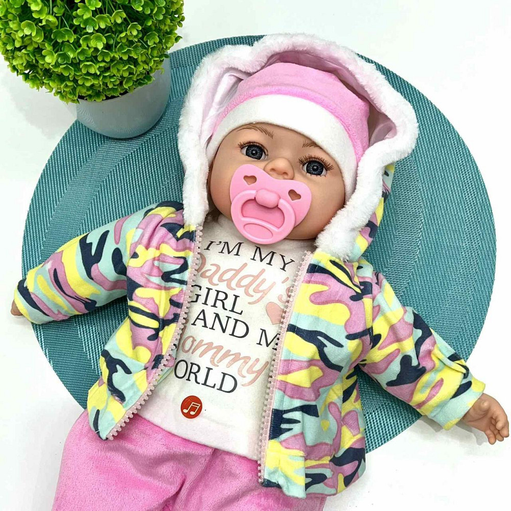 Кукла-пупс м'яконабивна з соскою та звуковими ефектами укр мова 42см Вид 3 (M 5919 I UA) Чернігів - фото 6