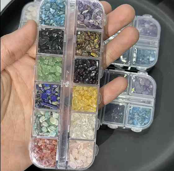 Набор натуральных камешков для рукоделия, декора и украшений, 12 видов Киев