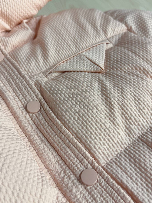 Куртка жіноча Lady Yep 10039 вафельна пуффер оверсайз з капюшоном пудра, пудра, 42 Київ - фото 12