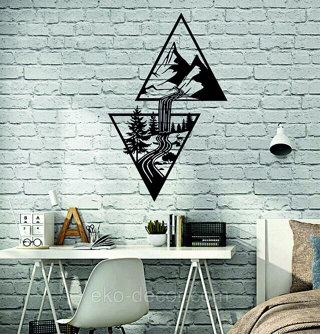 Декоративное настенное Панно «Водопад» Декор на стену 110*70 см, Черный Киев - изображение 4