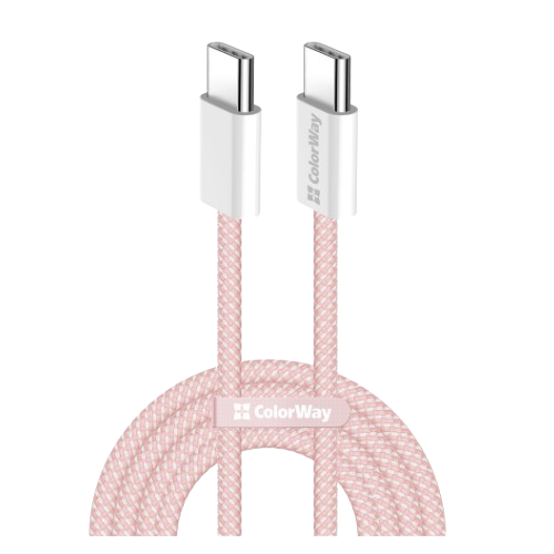 Кабель USB PD Type-C/Type-C ColorWay CW-CBPDCC061-P 3,0A 60W 1м рожевий Житомир