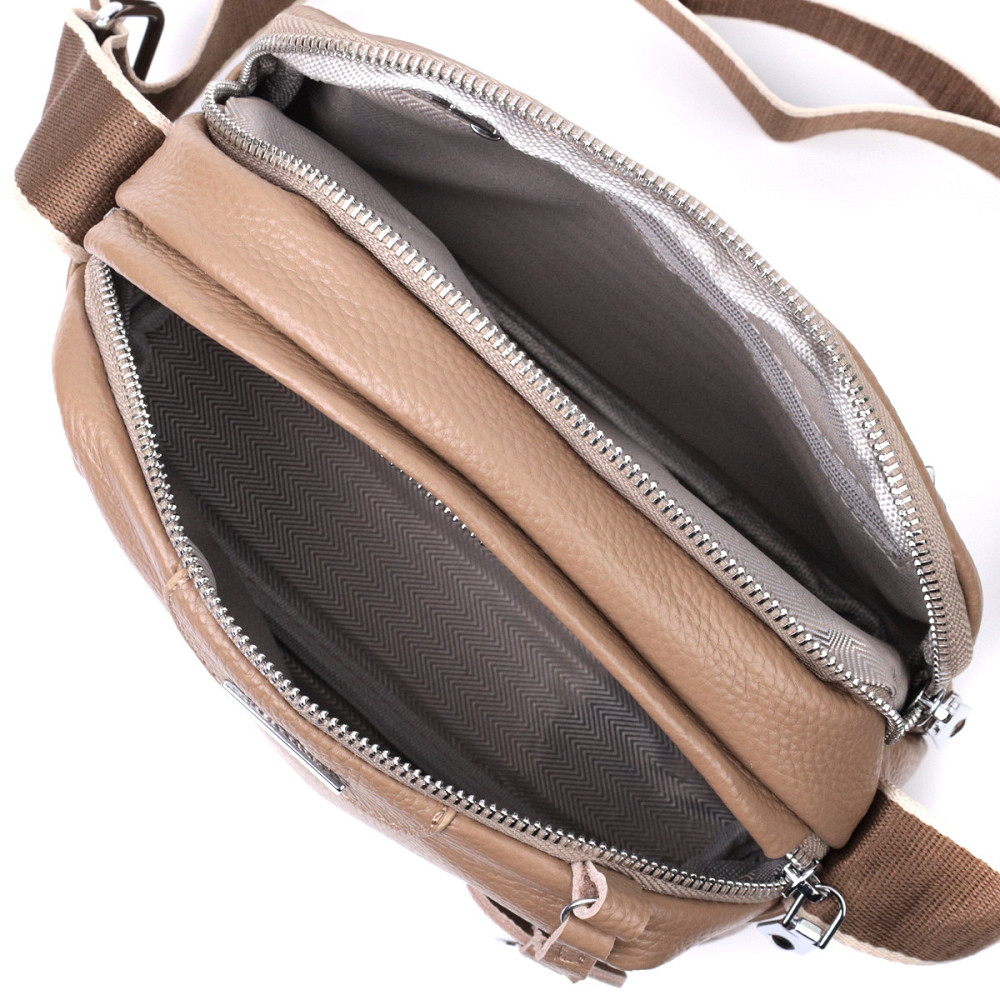 Сумка на каждый день с двумя отделениями из натуральной кожи Vintage 22594 Бежевый Киев - изображение 9