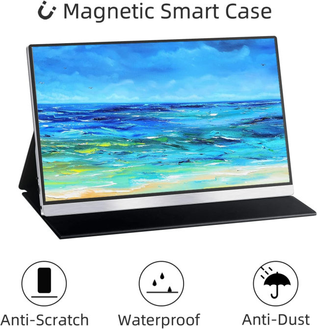 Портативний монітор AYY 15.8" FHD 1080P IPS HDR: Другий екран для MacBook, Ноутбука, PS5, Xbox, Switch + Чохол-підставка Київ - фото 7