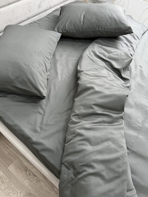 Ecotton Комплект постільної білизни Ecotton Євро 210х220 см однотонний сірий Nid Grey Коломия - фото 4