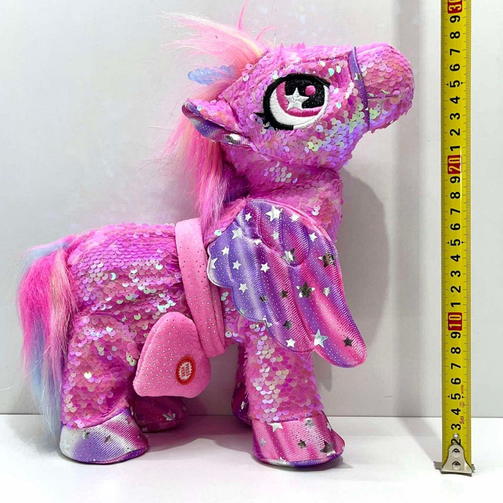 Іграшка м'яка інтерактивна Казкова конячка єдиноріг повідець звук світло Рожева (M 6202 I UA) Чернигов - изображение 10