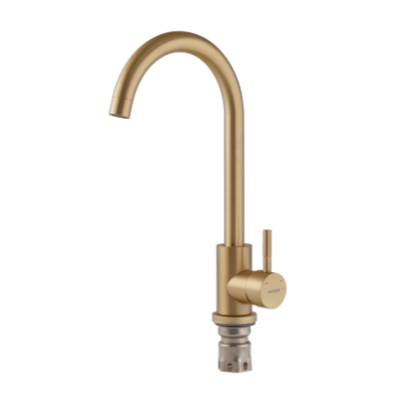 Смеситель для кухни Mixxus SUS-011 Brushed Gold цвет матовое золото из нержавеющей стали SUS304 (MI8435) Черновцы