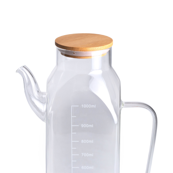 Yiwu Ємність для олії та оцту з бамбуковою кришкою 1 літр HP-34-2 Киев