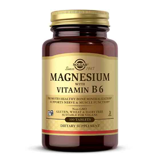 Магній із вітаміном B6 Solgar Magnesium with Vitamin B6 100 таб Київ