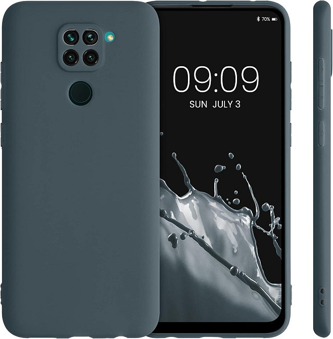 Чехол для Xiaomi Redmi Note 9 мягкий силиконовый TPU темно-серый с точными вырезами 6 дюймов Киев - изображение 2