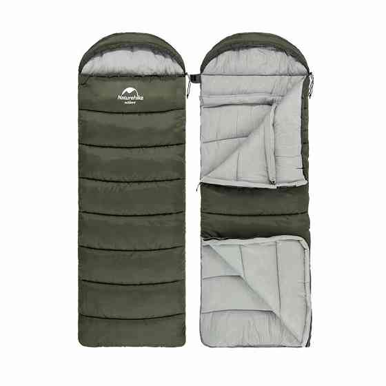 Спальник з капюшоном Naturehike U350 NH20MSD07, (1°C), правий, зелений Киев
