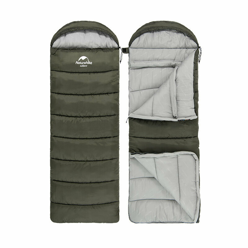 Спальник з капюшоном Naturehike U350 NH20MSD07, (1°C), правий, зелений Киев - изображение 1