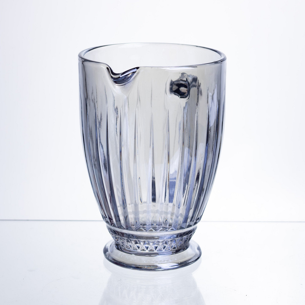 Глек для напоїв 1.2 л ребристий із товстого скла блакитний HP-19-235 Коломия - фото 1