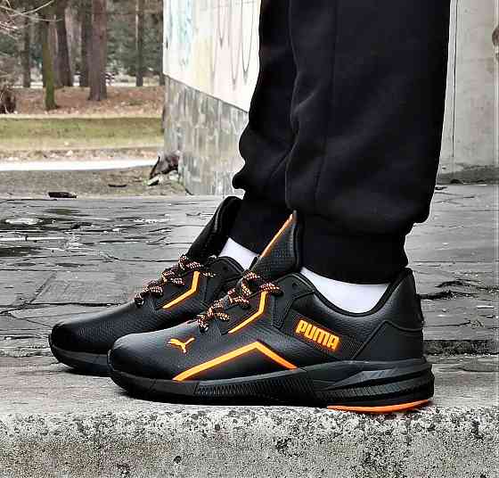 Кроссовки Puma Черные Мужские Пума Кожаные (размеры: 42,43,44) Днепр