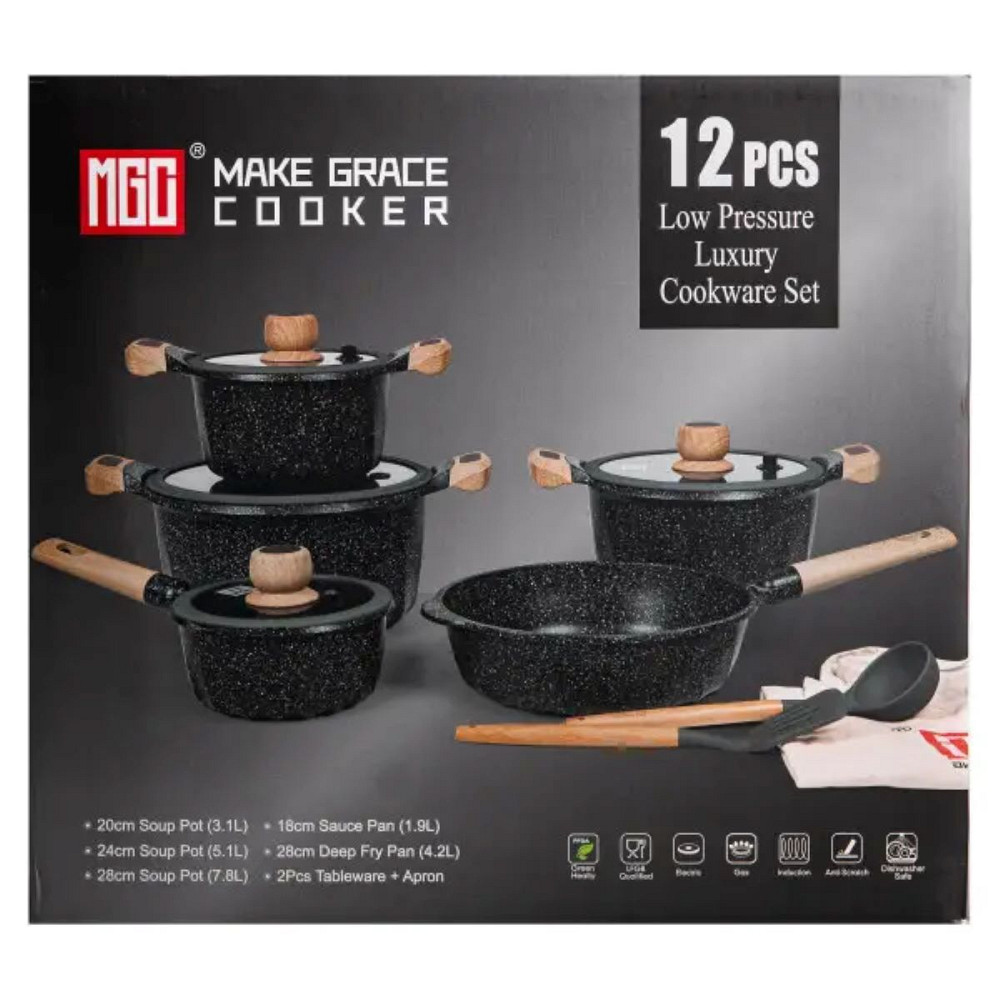 MGC Набір посуду, комплект з 4 каструль і сковорідок, MGC, чорний HP-4-404B Коломия - фото 2