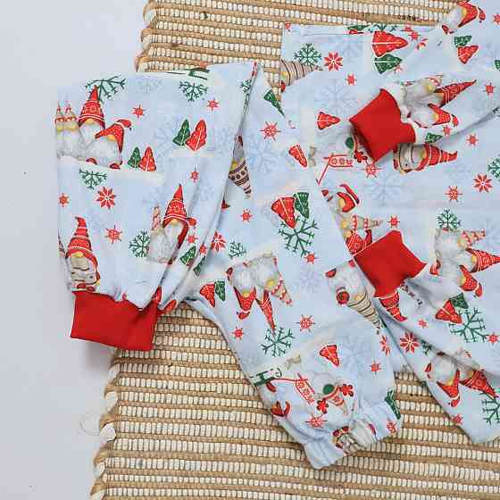 Бавовняна новорічна дитяча піжама з гномами (світшот+штани) Кам'янець-Подільський