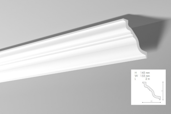 Карниз(плинтус) потолочный гладкий NMC , TL  , 150x150x2000 мм Днепр