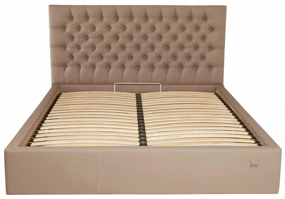 Кровать Двуспальная Cambridge Comfort 160 х 200 см Fly 2213 С подъемным механизмом и нишей для белья Светло-коричневый Днепр - изображение 1