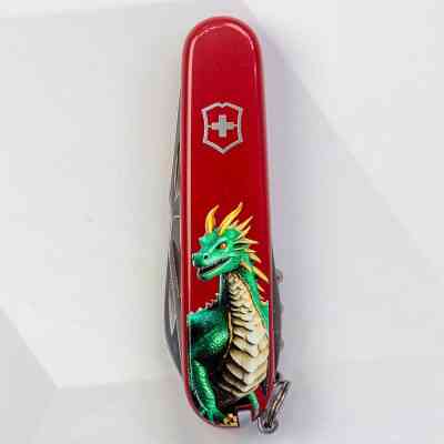 Нож Victorinox Spartan Zodiac 91 мм Зелений дракон (1.3603_Z3340u) Винница