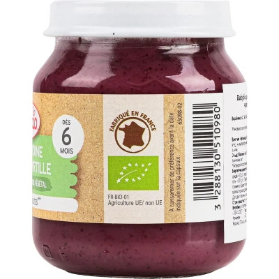 Дитяче пюре BabyBio Органічне на основі вівсяного молока з бананом та чорницею 130 г (51098) Вінниця - фото 2