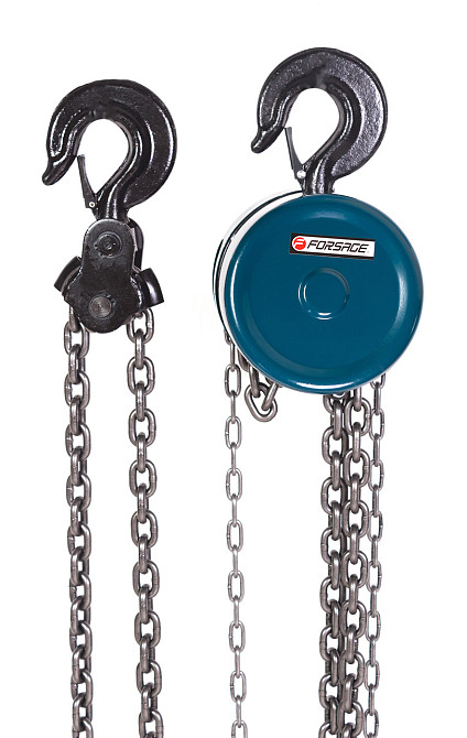 Лебедка механическая подвесная с фиксацией цепи натяжения, 0.5т (длина цепи - 2.5м) в кейсе Forsage F-TRC9005S Одесса - изображение 1
