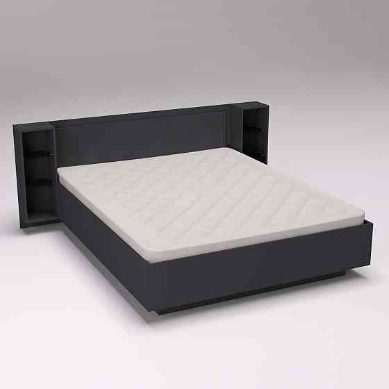 Кровать Кристалл №1 двуспальная, Антрацит, 2035х2176х850 Львов